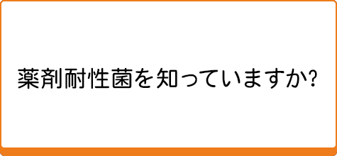 薬剤耐性菌を知っていますか？